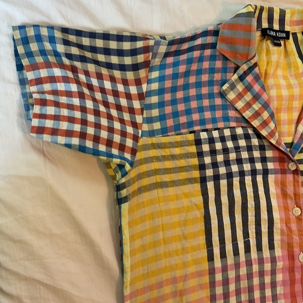 Colorful Checkered Button-Up Dress - Picture 6 of 15